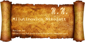 Milutinovics Nikolett névjegykártya